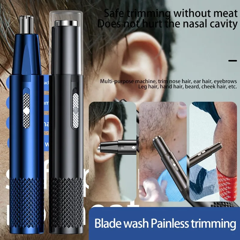 Color: Blue - Nose Hair Trimmer USB Charging New High Quality Electric Portable Men Mini Nose Hair Trimmer