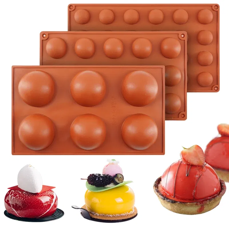 Color: SKY BLUE, Ships From: CHINA - 3D Round Half Sphere Molde Silicona Silicone Molds for Baking DIY Baking Mold Chocolate Cake Mold Molde De Silicona Reposteria