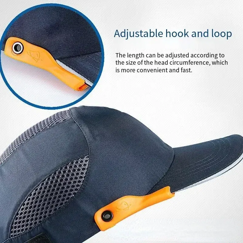 Color: Orange - Safety Bump Cap with Reflective Stripes Lightweight and Breathable Hard Hat Head Helmet Workplace Construction Site Hat Black