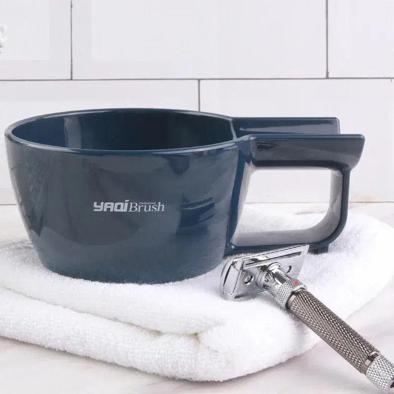 Color: Gold - Yaqi High Quality Dark Blue Color Plastic Shaving Bowl For Men Shaving Brush