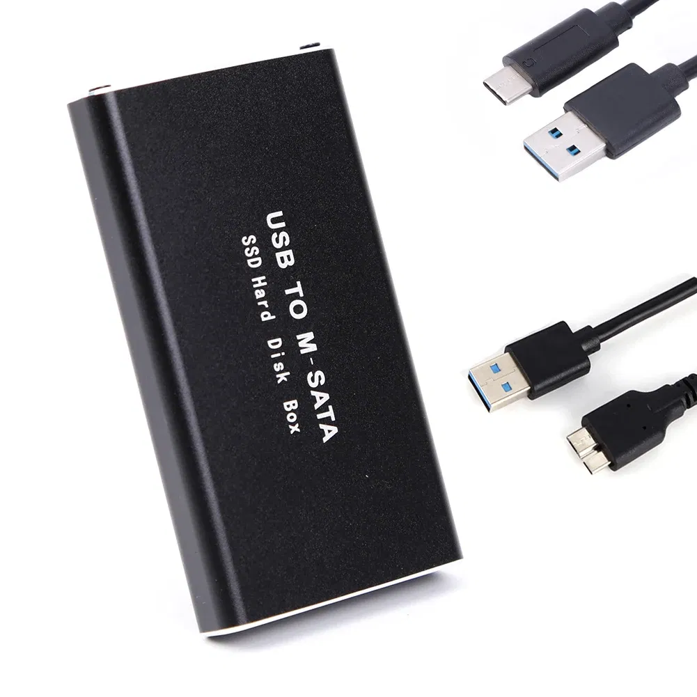 Color: black - mSATA to USB 3.1 3.0 SSD Case Enclosure Mini SATA USB Adapter External Solid State Disk Box for 30x50 mSATA HD Hard Disk