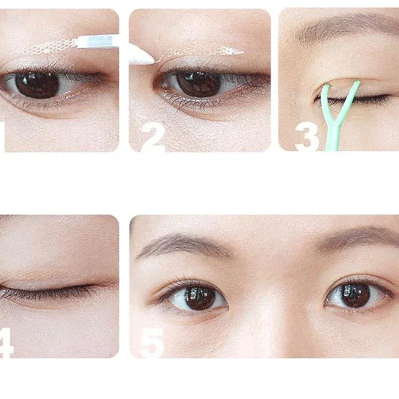 Color: Brushed Slate - Natural Eye-Lift Mesh-Lace Transparent Invisible Self-adhesive Eyelid Tapes Stickers Women Invisible Double-fold Eyelid Stickers