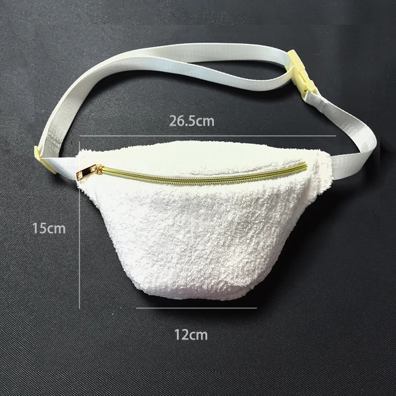Color: Blue - Plush Colorful Fanny Bag Outdoor Waist Pack Female Banana for Running Walking Fitness Gym Pouch Wedding Party Bridal Bag Gift