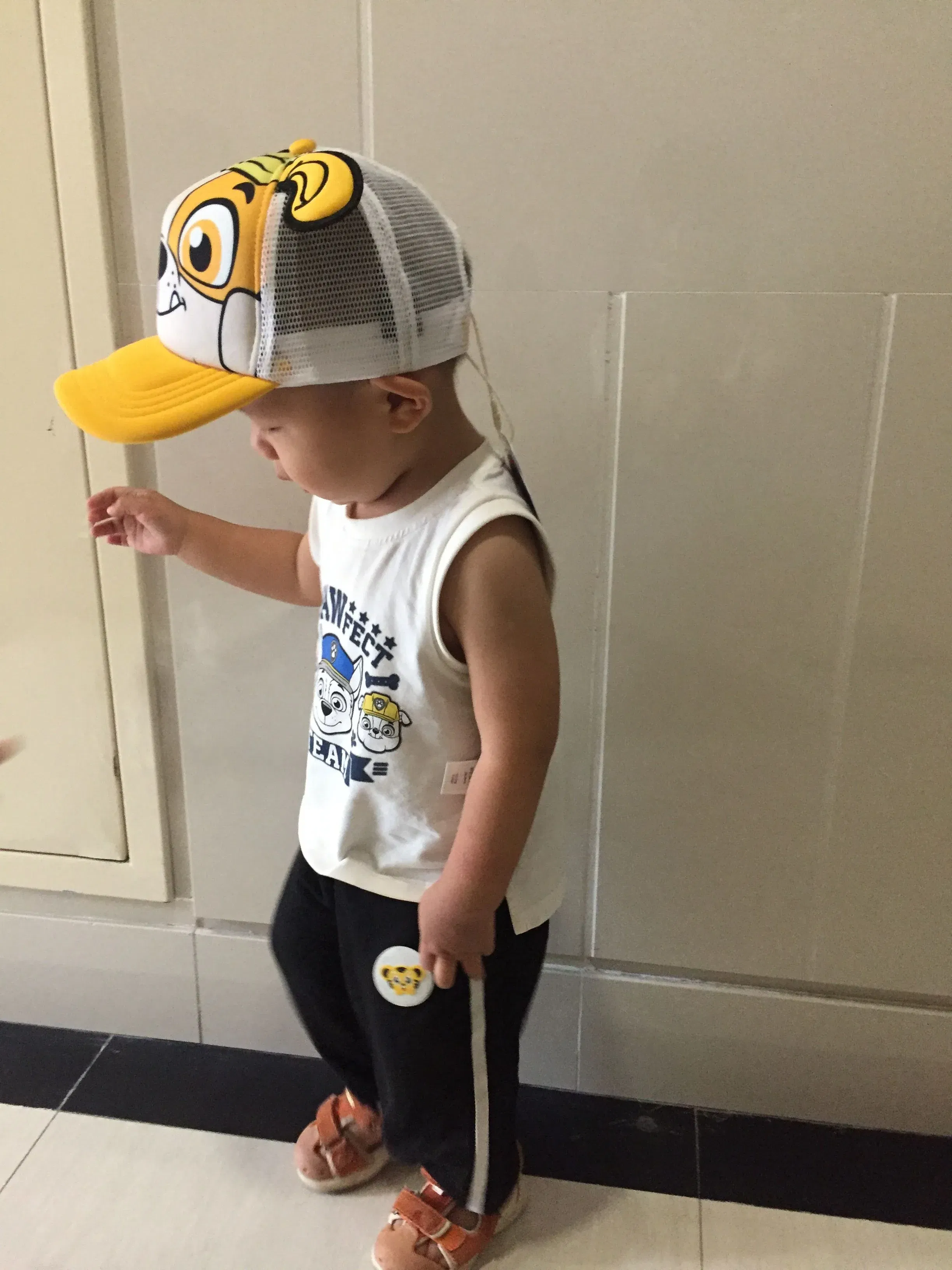 Color: WHITE - Genuine Paw Patrol Cartoon Child Baseball Cap Hip Hop Mesh Sun Protection Sun Hat Boys Girls Caps Snap back Hats Sports Hat