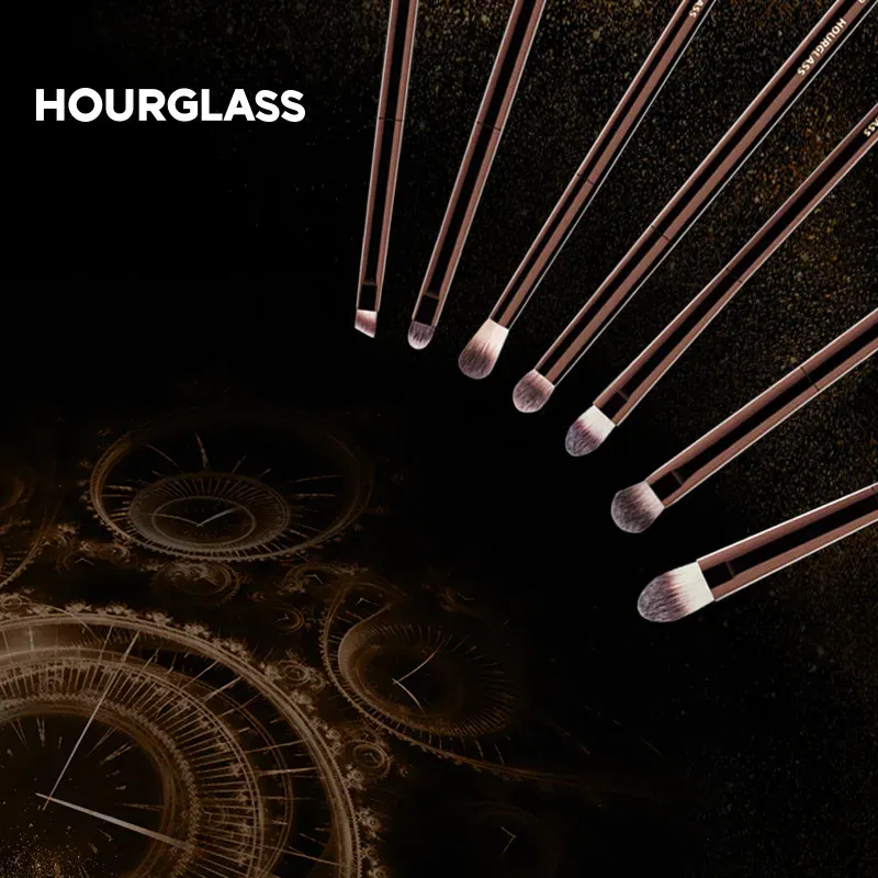 Handle Color: Blue - Hourglass Makeup Brushes Powder Foundation Concealer Blusher Bronzer Eye Shadow Eyebrow Eyeliner Sculpting Brush