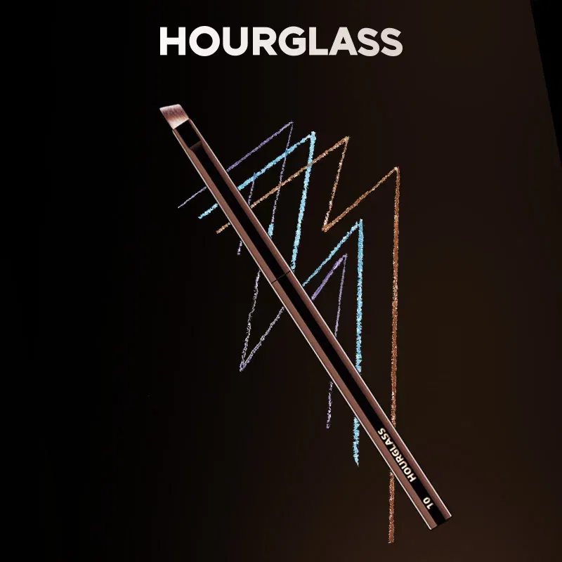 Handle Color: Blue - Hourglass Makeup Brushes Powder Foundation Concealer Blusher Bronzer Eye Shadow Eyebrow Eyeliner Sculpting Brush