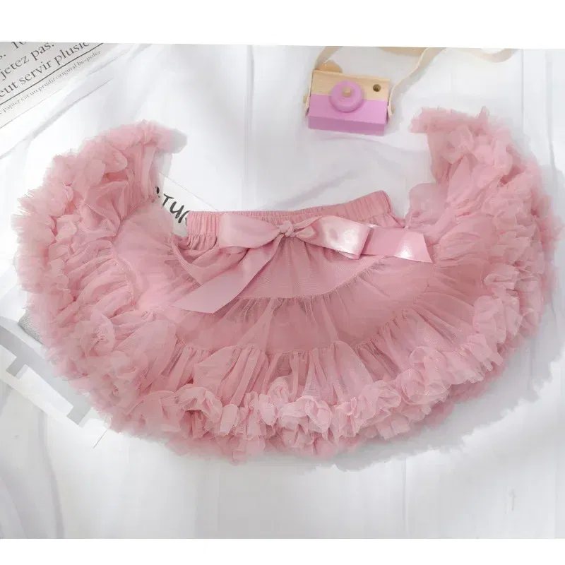 Color: army green, Kid Size: 4T - Baby Girls Tulle Tutu Skirt Ballerina Pettiskirt Fluffy Children Ballet Skirts For Party Dance Princess Girl Tulle Clothes 1-10Y