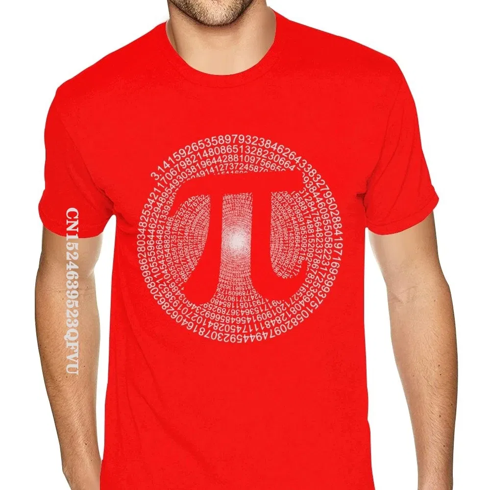 Color: Red, Size: S - Classic Pi T Shirt 3,14 Pi Number Symbol Math Science Gift Tee Shirts For Men Make Your Own Soft Cotton HipHop Print Tee