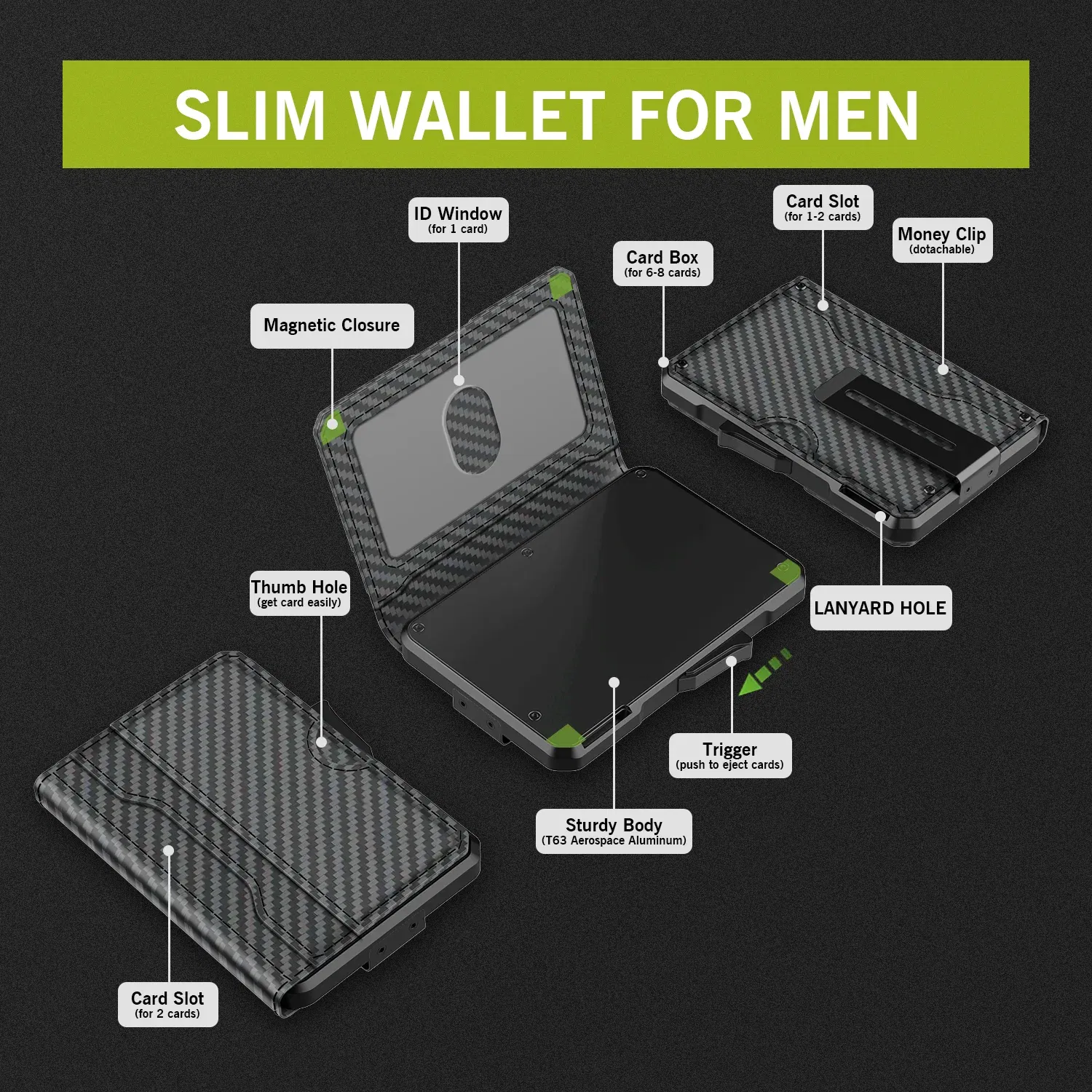 Color: black, Ships From: CHINA - Wallet for Men - with Money Clip Slim Leather Slots Credit Card Holder RFID Blocking Bifold Minimalist Wallet
