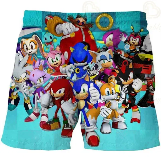 Color: army green, Kid Size: 6 - New Anime Kids Sonic Shorts Fashion Boys Girls Clothes Harajuku Cute Baby Cartoon Casual Summer Boy Boy Beach Pants