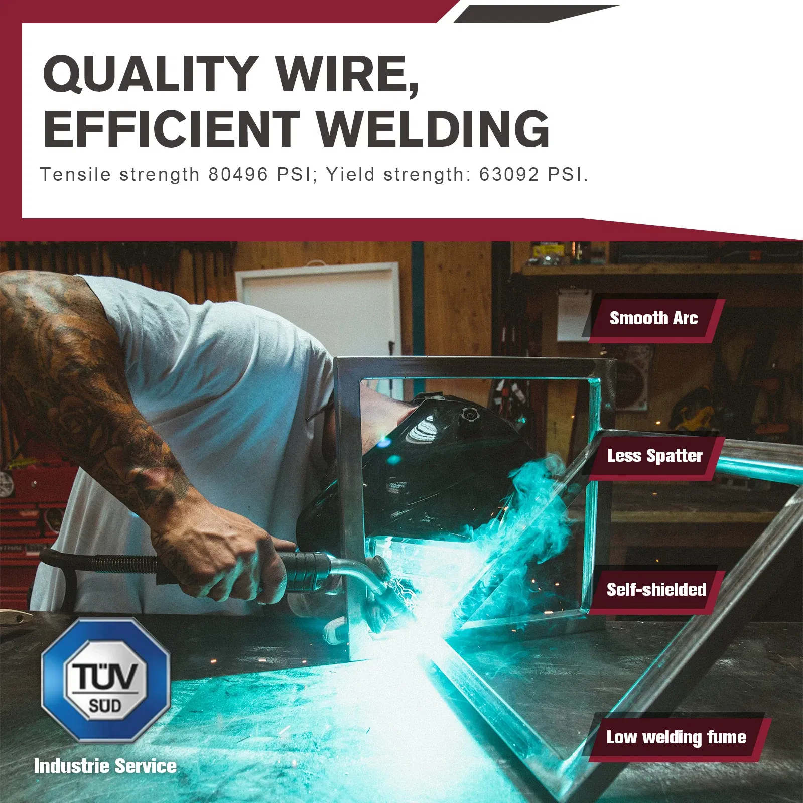 ARCCAPTINA MIG Welding Wire Mild Steel 0.8mm/0.9mm 1KG 1 Flux Cored Gasless E71T-GS Non-Gas For MIG Welding Machine Soldering