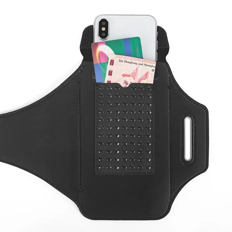 Color: Red - HAISSKY Running Sport Armbands For iPhone 15 14 13 12 11 Pro Max 14 Plus Samsung S23 Ultra Zipper Arm Bag Case For AirPods Pro 3