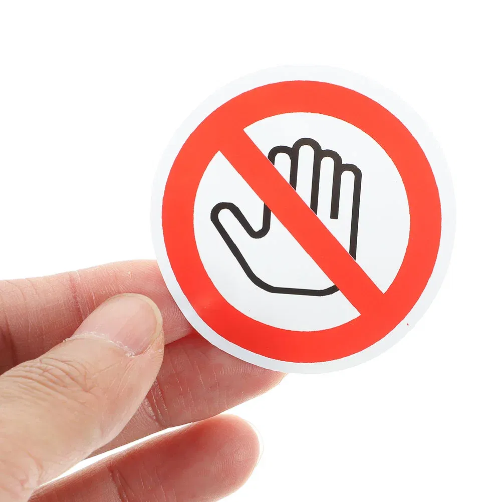 Color: WHITE - 5 Sheets Please Dont Touch Me Baby Sign Warning Plate Safety Stickers Car Caution Decals White Self-adhesive Vinyl