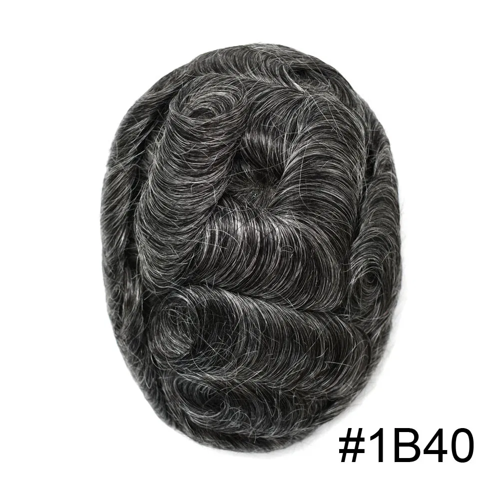 Men Toupee Hair Systems Ultra Thin Skin 0.06MM V-LOOP Capillary Prosthesis Invisible Hairline Real Human HairPieces Hair Units