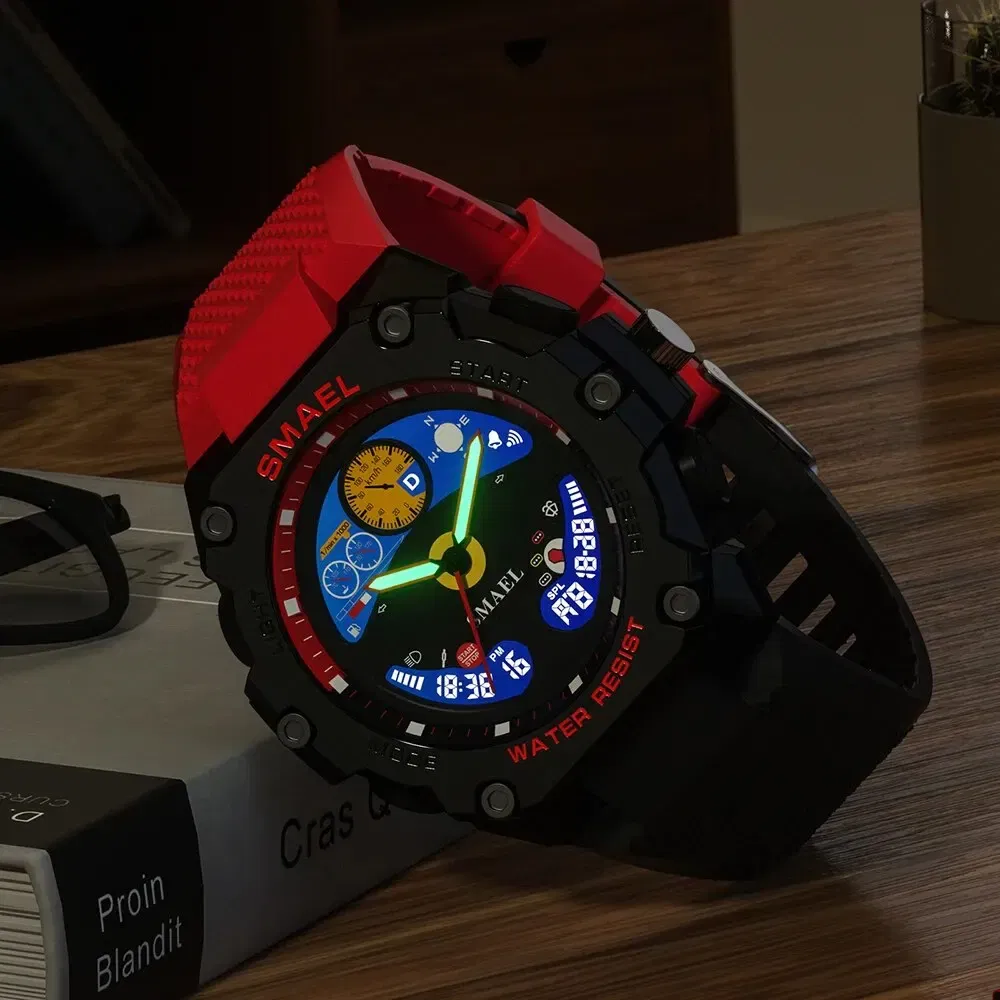 Color: Green - SMAEL Brand Waterproof Dropshipping Watch Alarm Clock 8092 Young Fashion Quartz Sport Wristwatches