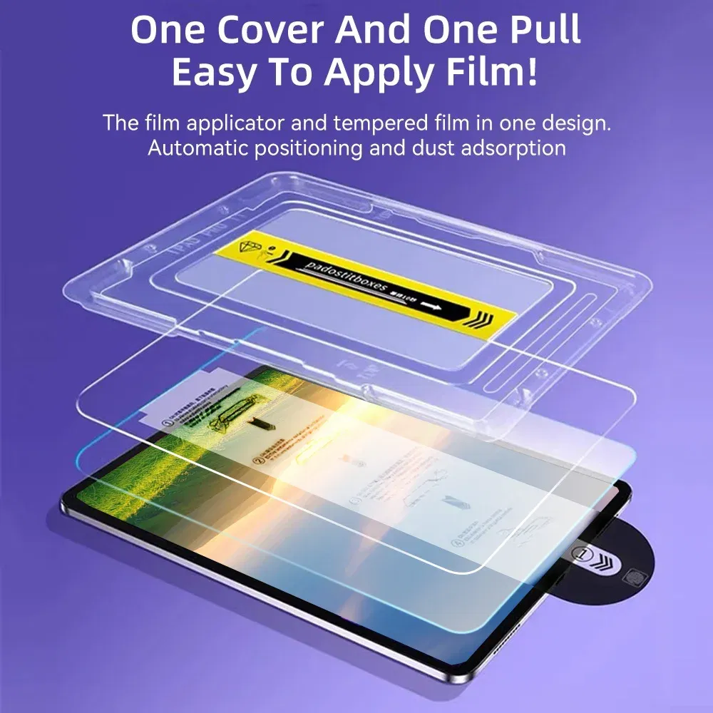 Color: green - For iPad Air M2 Tempered Glass Screen Pro 11/13 M4 Protector Film fir for 5/6/7/8/9/10th Gen Air4/5 Mini6 Air3 10.5