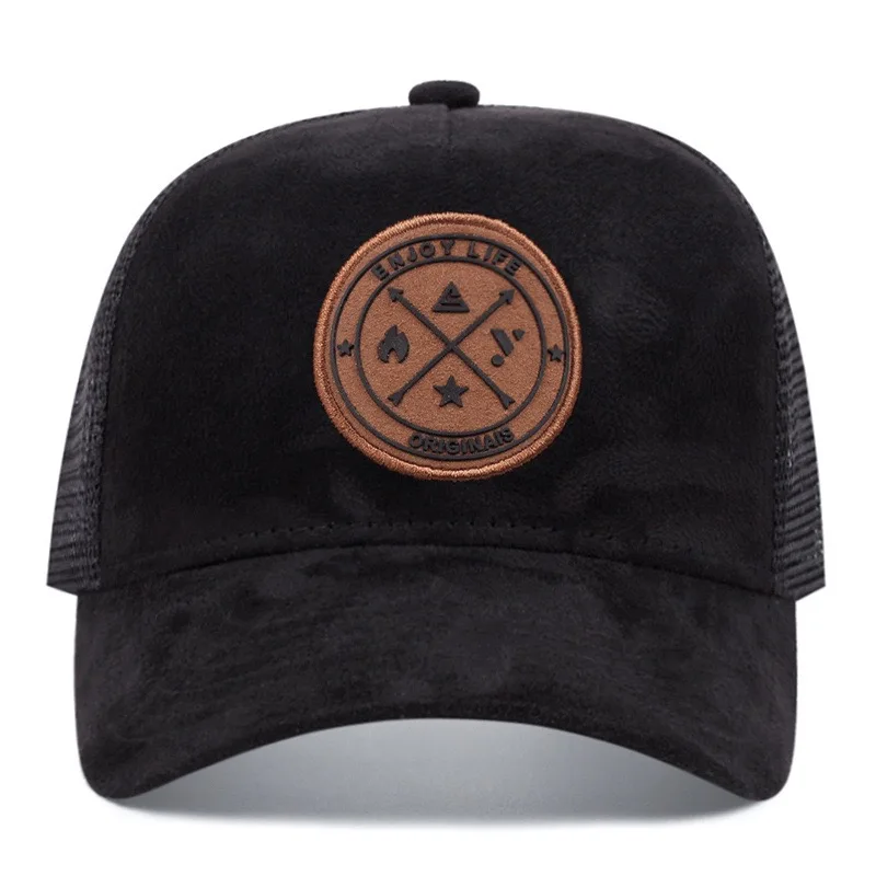 Color: GRAY, Size: Adjustable - Hot Sale Unisex Cap ENJOY LIFE Letter Patch Baseball Caps Men Women Trucker Hat
