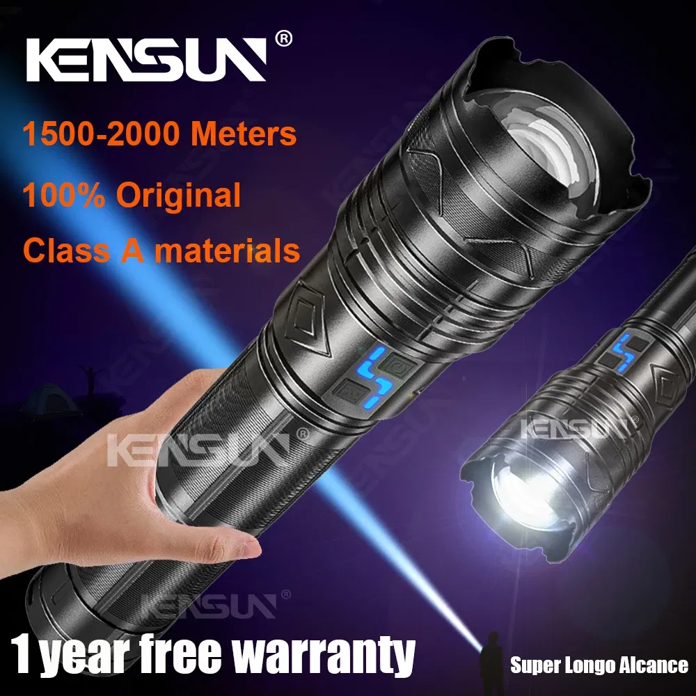 Emitting Color: Yellow - High Power Tactical Rechargeable led flashlight long range very powerful Lantern 100W usb charging lamp Torch with indicator
