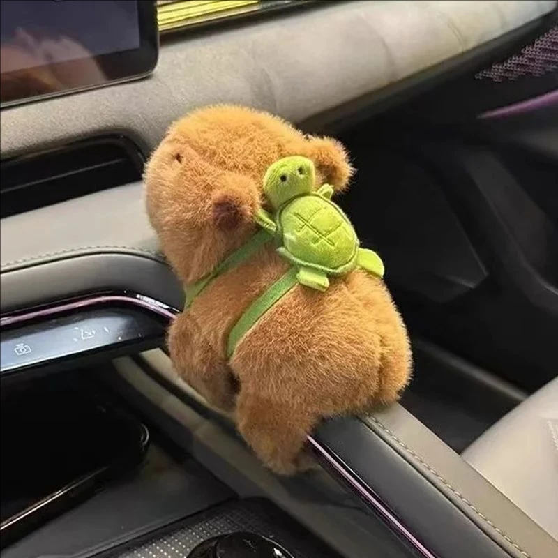 Color: Coffee - 5PCS Cute Plush Doll Water Dolphin Doll Wrist Snap Ring Toys Plush Toys Capybara Toys Hand Ring Fun Pop Circles Kids Holiday Gi