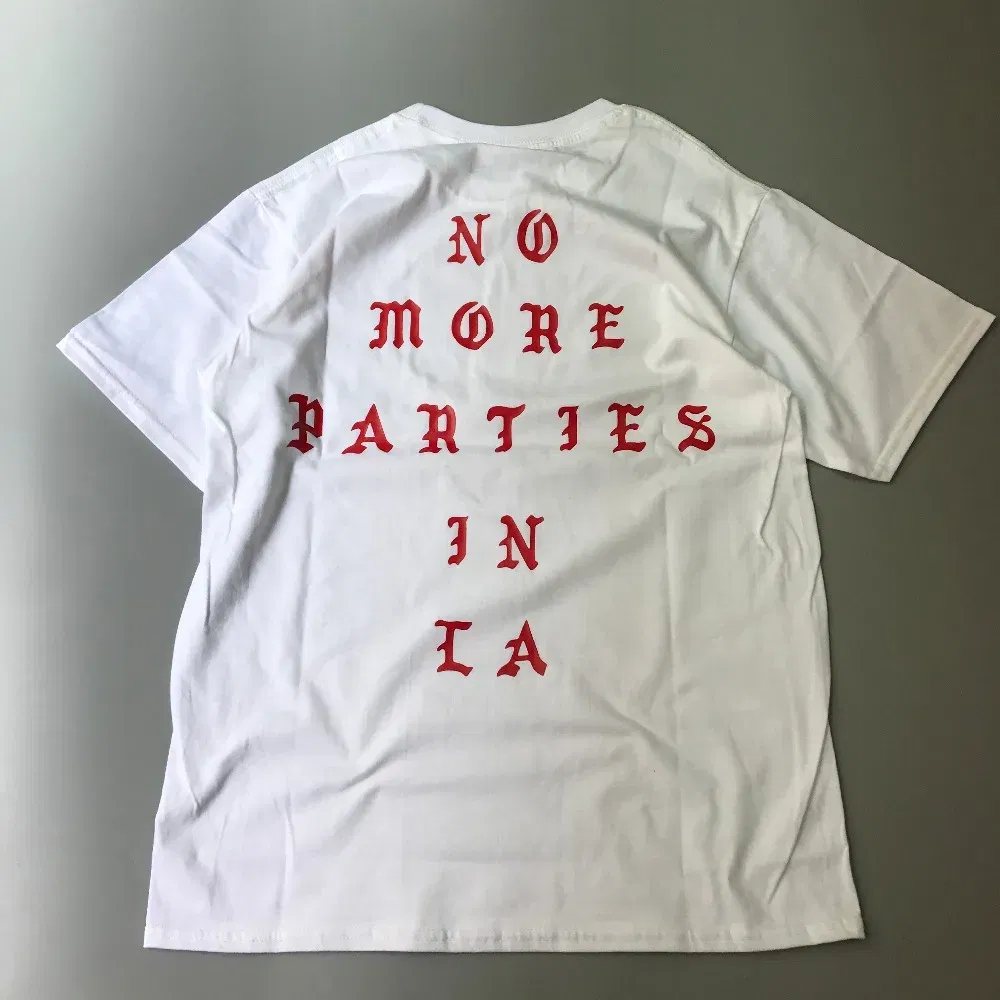 Color: WHITE, Size: XXL - 2023 New Hip Hop T-shirt Kanye West I feel Like Paul 100% Cotton tshirts NO MORE PARTIES IN LA T SHIRTS Men Women Tee Tops