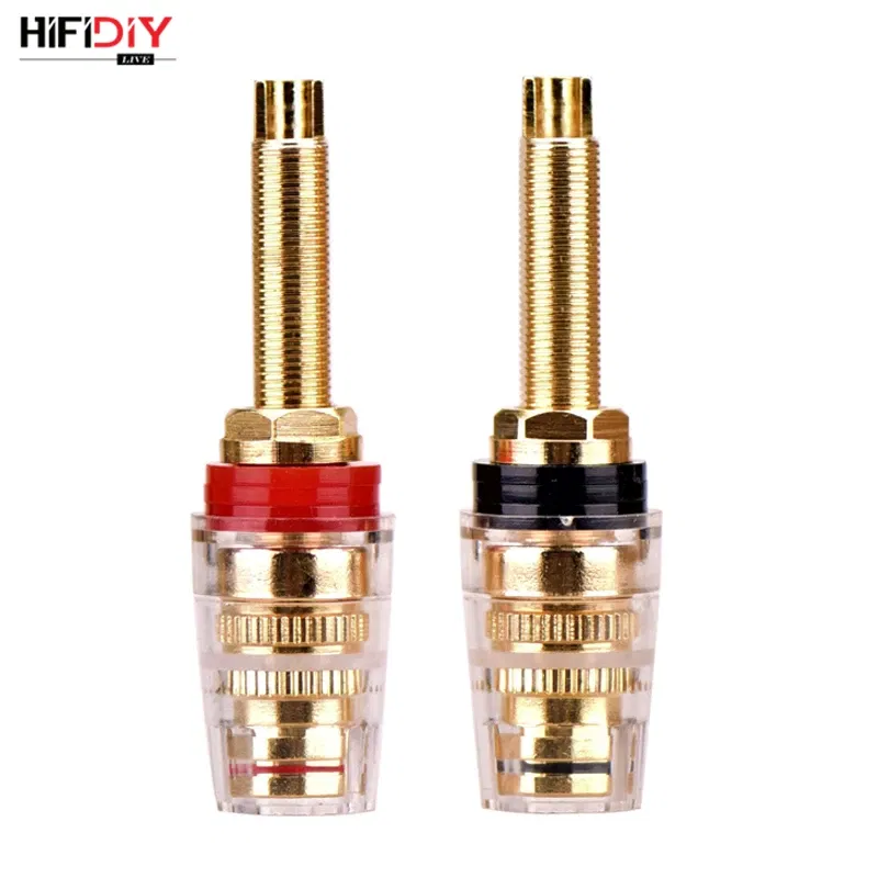 Color: WHITE, Bundle: Bundle 1 - HIFIDIY LIVE 2pcs speaker DIY terminal connector binding post HIFI amplifier Pure cupper Gold-plated Banana socket junction Box