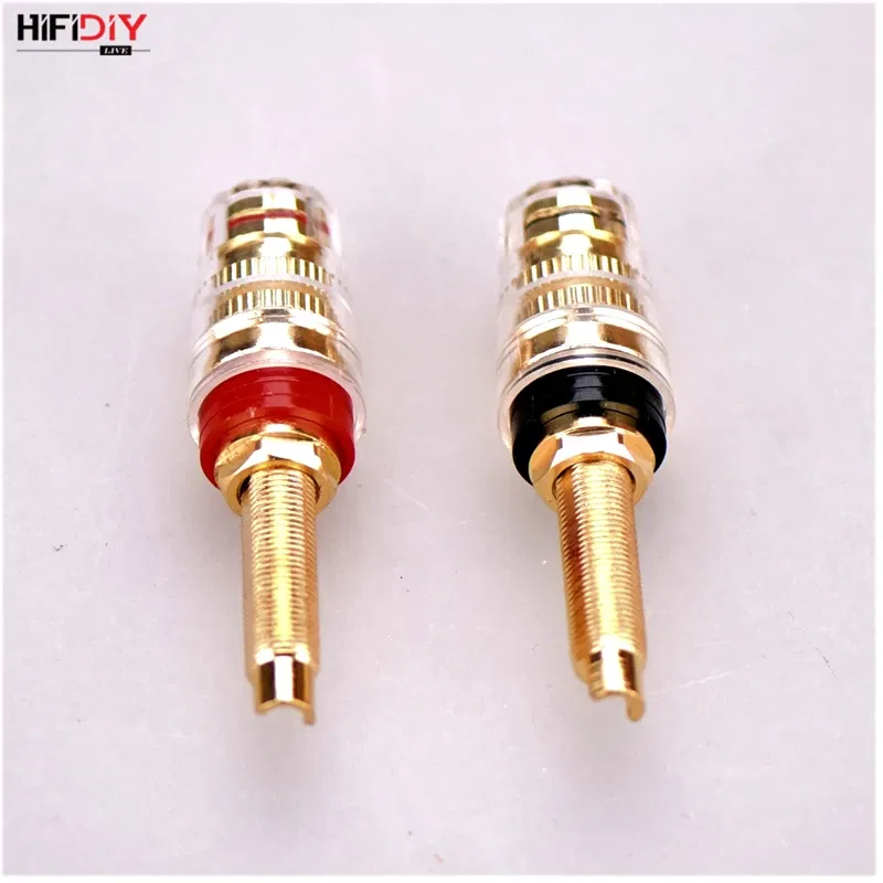 Color: WHITE, Bundle: Bundle 1 - HIFIDIY LIVE 2pcs speaker DIY terminal connector binding post HIFI amplifier Pure cupper Gold-plated Banana socket junction Box