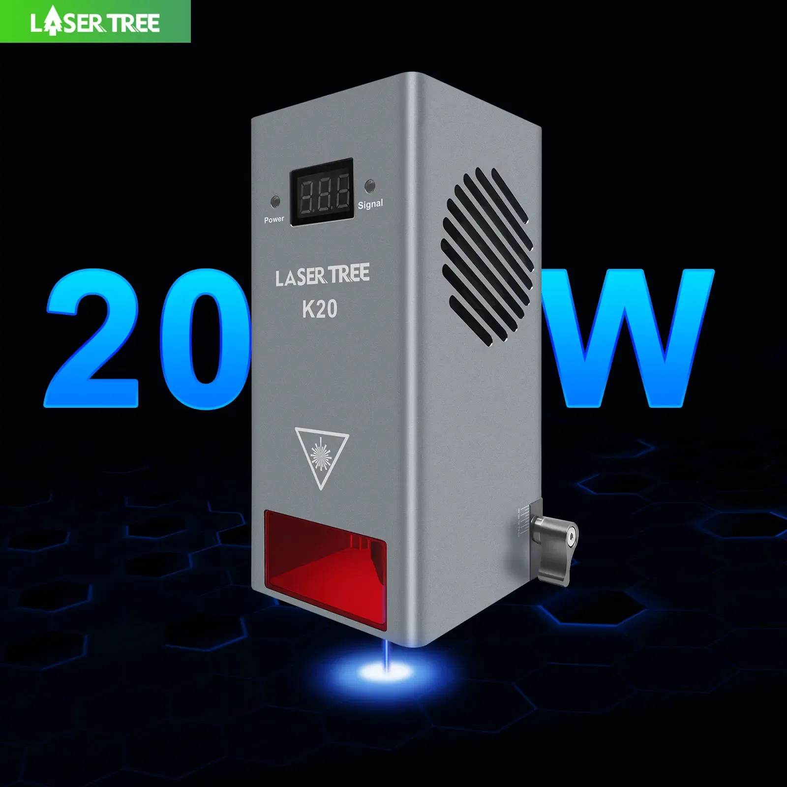 Color: Yellow, Size: XS, Ships From: CHINA - LASER TREE K20 20W Optical Power Laser Head with Air Assist TTL Blue Light Module for Laser Machine Cutting Engraving DIY Tools