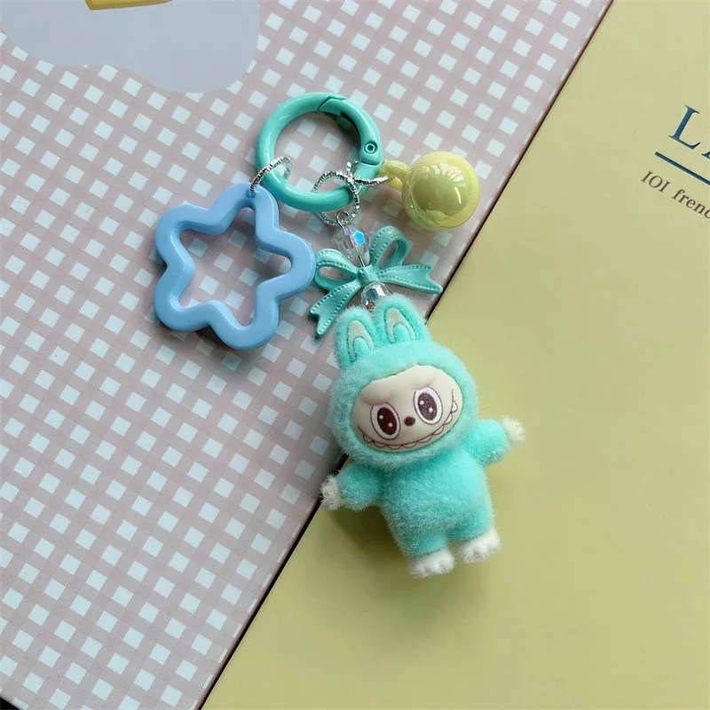 Color: Blue, Ships From: CHINA - Cute flocking anime keychains, charming 3D accessories, car key rings, jewelry, cartoon phone pendants, gifts