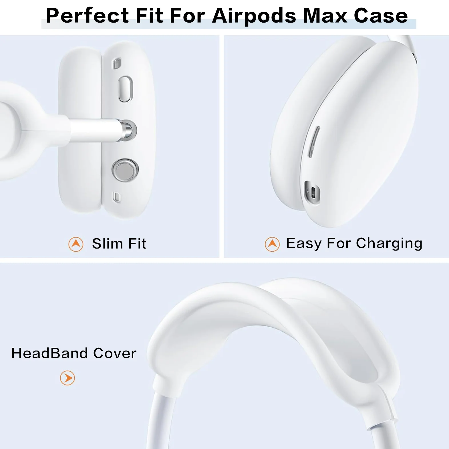 Color: ROYAL BLUE - Silicone Case Cover for AirPods Max (2024/2020)Accessories Soft Silicone Skin Protector ,Anti-Scratch Ear Pad Case Cover