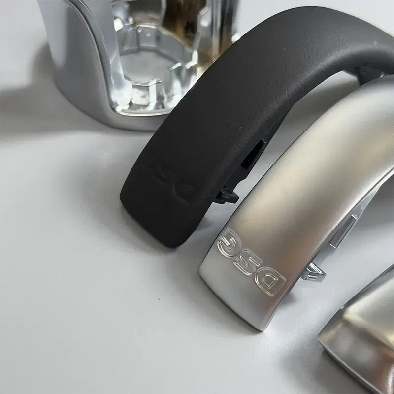 Color Name: WHITE - 1PCS Chrome Matt With Leather Shift Knob Gear Side Cover DSG Emblem For VW Golf 6 7 R GTI Passat B7 B8 CC R20 Jetta MK6
