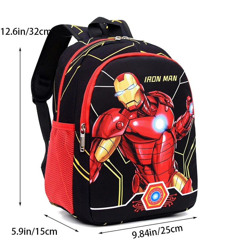 Color: SKY BLUE - Disney Marvel Series Backpack Boy's Primary School Schoolbag Double-layer Cartoon Spider-Man Backpack For Boys Gift