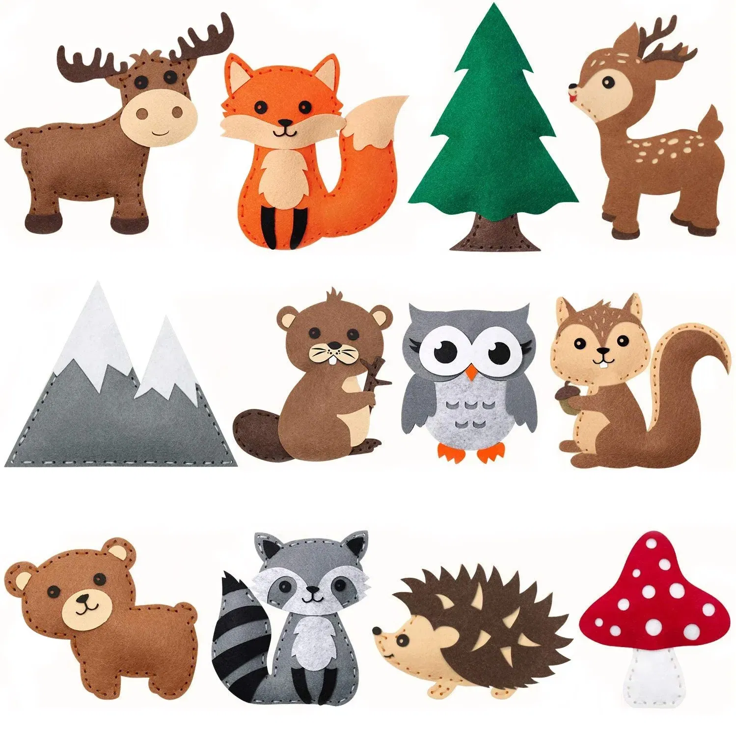 Color: Dark Khaki - Christmas Sewing Kit Animal Sewing Craft Kit Farm Animal Toy DIY Crafting Sewing Set Educational Craft Set For Children Gifts