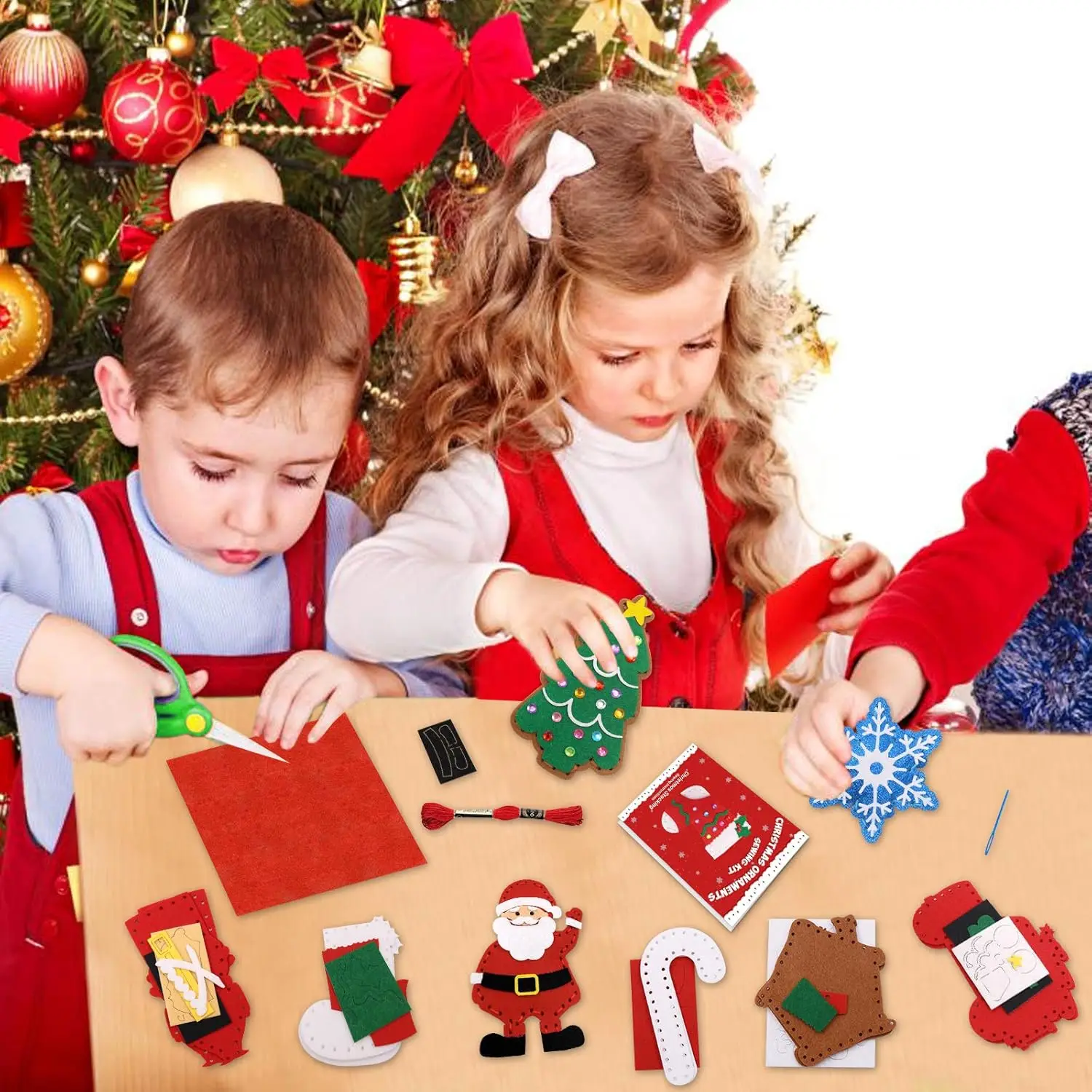 Color: Dark Khaki - Christmas Sewing Kit Animal Sewing Craft Kit Farm Animal Toy DIY Crafting Sewing Set Educational Craft Set For Children Gifts