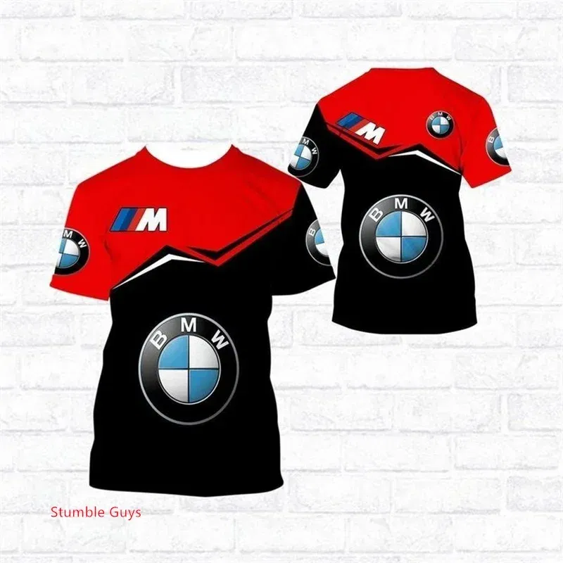 Men's Summer T-Shirt BMW Short Sleeve Sports Motorcycle Racing M Power Car Brand Fashion Casual Wear