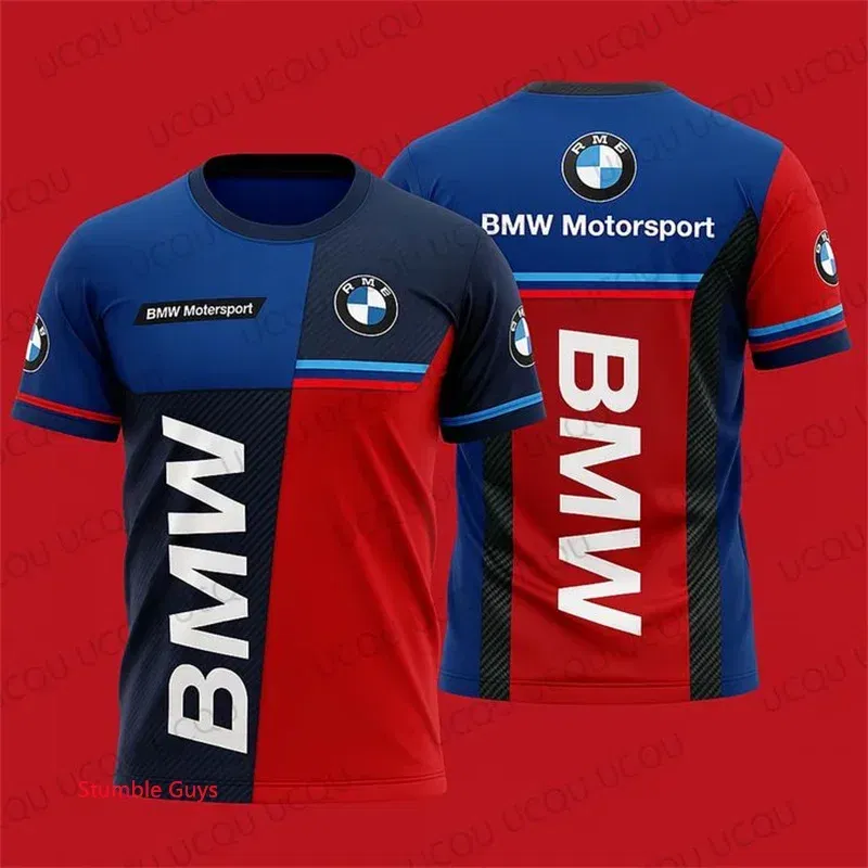 Men's Summer T-Shirt BMW Short Sleeve Sports Motorcycle Racing M Power Car Brand Fashion Casual Wear