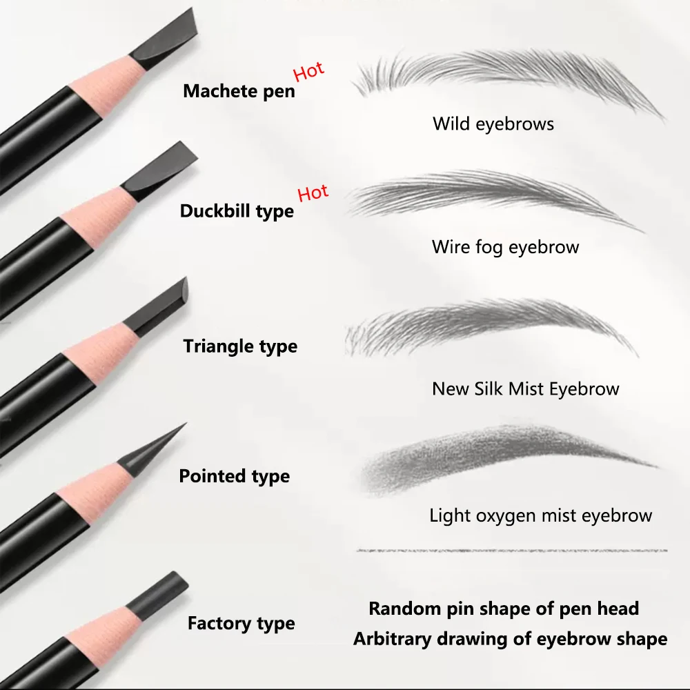 Color: Light Grey, Ships From: CHINA - Eyebrow Pencil With Sharpener 4Pcs Brow Trimmer Blade Microblading Supplies Set Eyebrows Sharpening Tip Thin Art Makeup Tools