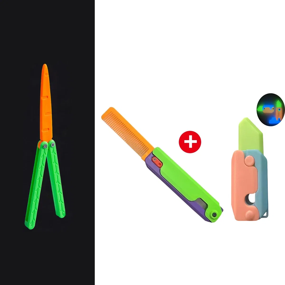 Color: Pink, Ships From: CHINA - Gravity Folding Claw Knife Radish Knife 3d Printing Gravity Knife Small Radish Knife Push Card Decompression Fidget Mini Toy