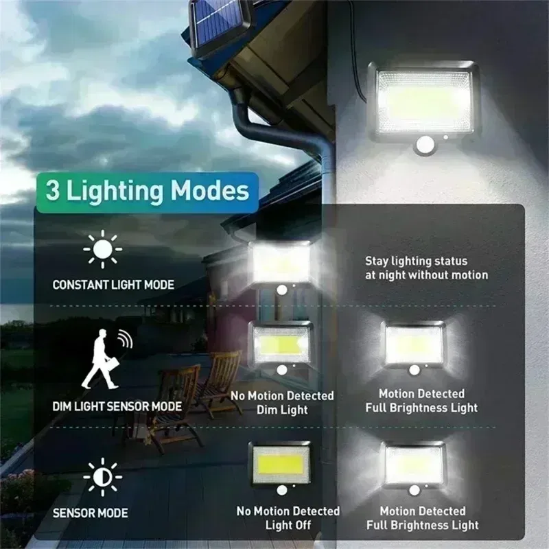 Emitting Color: forest green - COB LED Solar Light Outdoor PIR Motion Sensor Solar Waterproof Wall Emergency Street Light Garage Lighting Patio Security Lights
