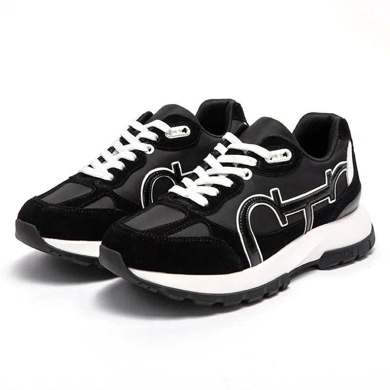 CHCH Women Tennis Shoes New Leather Splicing Student Sports Shoes