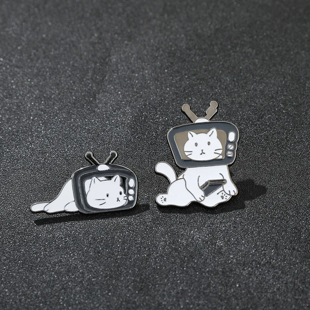 Metal color: Light Yellow Gold Color, Ships From: CHINA - Cartoon Cute Animal Brooch Bear Trash Can Lovely Cat Enamel Pins Badge Lapel Collar Fashion Woman Jewelry Accessories Gifts