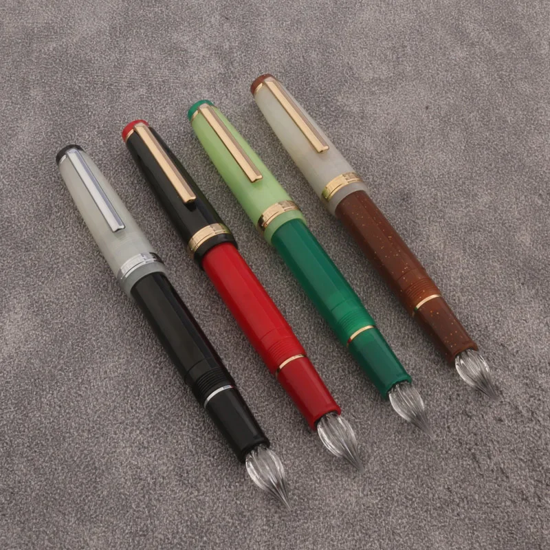 Color: Chocolate - JinHao 82 Fountain Pen Color match Dip in water Glass Nib Stationery Office School Supplies Ink Pens