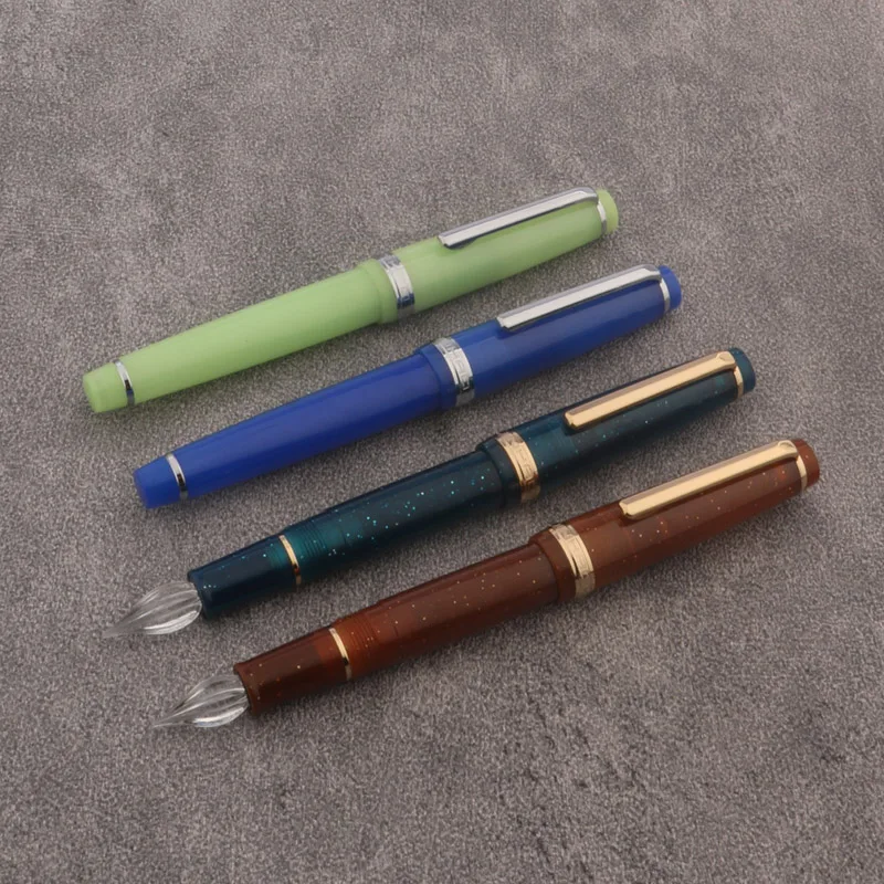 Color: Chocolate - JinHao 82 Fountain Pen Color match Dip in water Glass Nib Stationery Office School Supplies Ink Pens