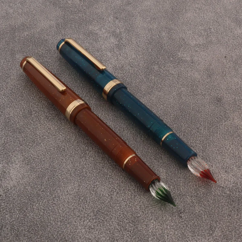 Color: Chocolate - JinHao 82 Fountain Pen Color match Dip in water Glass Nib Stationery Office School Supplies Ink Pens