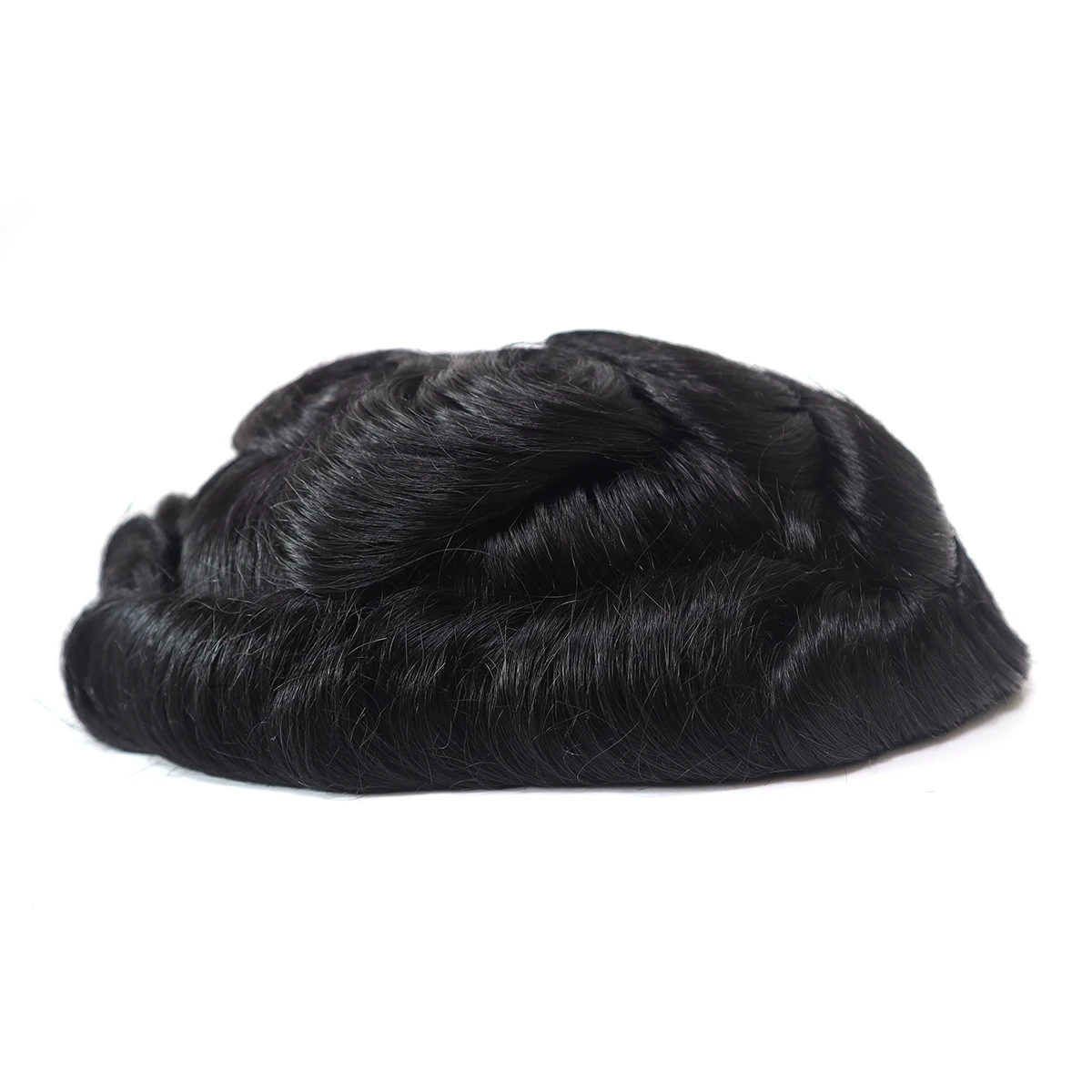 Hywel 6 Inches Fine Mono Men Toupee Hair Men's Capillary Prosthesis Men's Wigs Replacement System Hair Natural Black Hair Units