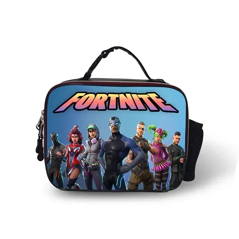 Color: Multicolor - Fortnite Leather Thermal Insulated Lunch Bag Insulated Bento Bag Meal Container Insulated