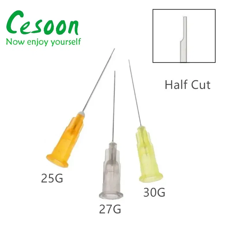 Color: Ivory - 100Pcs/Pack Endo Irrigation Needle Dental Root Canal Rinsing End-Closed Side Hole Endodontic Flushing Cannula 0.3 0.4 0.5MM