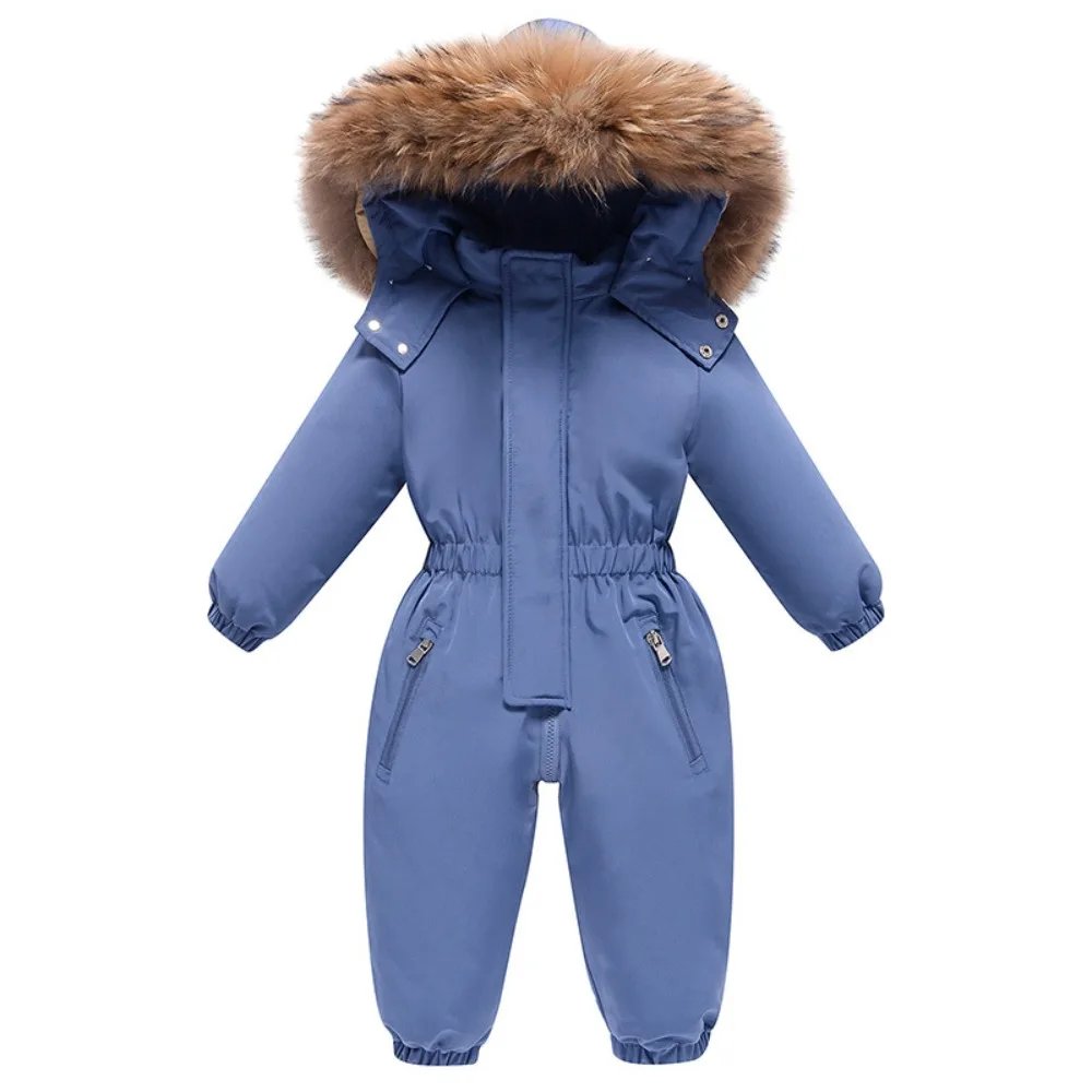 Color: Turquoise, Kid Size: 3M - 2024 New Cute Simple Children's One-piece Down Jacket 1-6 Years Old Outdoor Skiwear Jacket Crawling Suit Boys Girls Onesie
