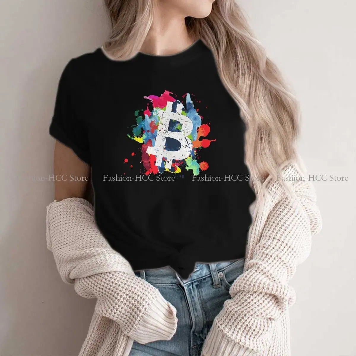 Color: WHITE, Size: XXL - Bitcoin Polyester TShirts Art Personalize Men's T Shirt Funny Clothing