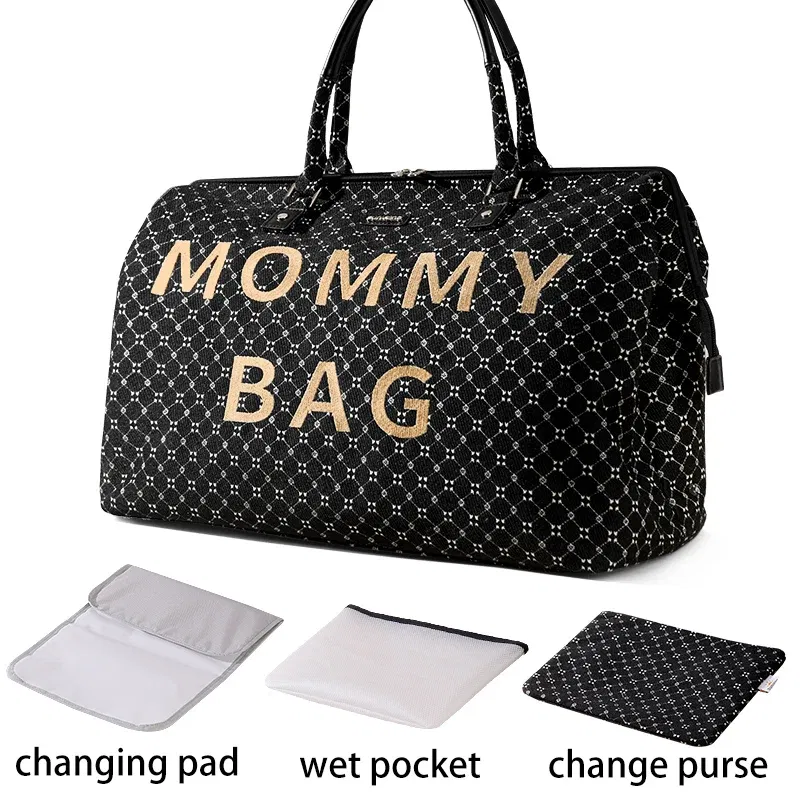 Sunveno Mommy Travel Bag 4 In 1 Diaper Tote Mommy Bag Durable Wide Opening for Quick Access Stylish & Practical