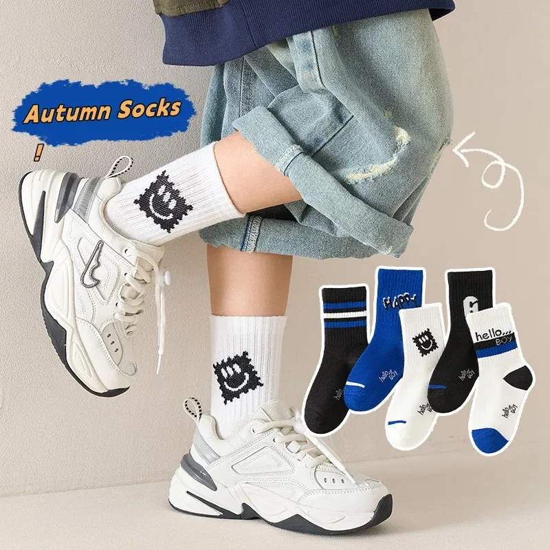 Color: black, Size: 10-12T - Autumn Socks Baby Socks Cute Truck Car Pattern Socks Boys Medium Socks Kids Autumn Winter Cotton Socks 5packs